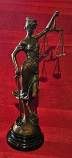 Vrouwe Justitia, volledig brons op marmeren voet, Antiek en Kunst, Ophalen