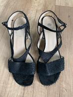 Fred de la Bretoniere, zwart leren sandalen mt 39., Fred de la Bretoniere, Zwart, Zo goed als nieuw, Sandalen of Muiltjes