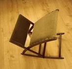 Vintage houten schommel voetenbankje verstelbaar, Minder dan 50 cm, Gebruikt, 50 tot 75 cm, Ophalen of Verzenden