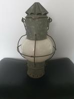 Antieke Scheepslamp met Opaal Glas, Verzamelen, Scheepvaart, Ophalen of Verzenden, Zo goed als nieuw, Motorboot of Zeilboot