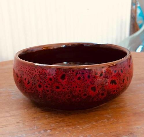 Plantenpot Sierpot Vintage look Retro Rood glazuur, Tuin en Terras, Bloempotten, Zo goed als nieuw, Aardewerk, Minder dan 25 cm