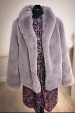 Misguided bontjas faux fur 36, Kleding | Dames, Ophalen of Verzenden, Zo goed als nieuw, Maat 36 (S), Grijs