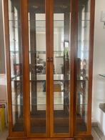 Luxe Notenhouten Vitrinekast met Verlichting, Huis en Inrichting, Kasten | Dressoirs, Ophalen, Gebruikt, 100 tot 150 cm, Luxe