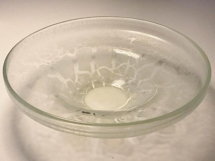 A.D.Copier: serica schaal no.64 met tincraquelé Leerdam 1940, Antiek en Kunst, Antiek | Glas en Kristal, Ophalen of Verzenden