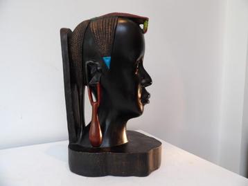 Sixties groot Beeld Afrikaanse Vrouw, hout/zwart beschikbaar voor biedingen