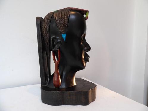 Sixties groot Beeld Afrikaanse Vrouw, hout/zwart, Antiek en Kunst, Kunst | Beelden en Houtsnijwerken, Ophalen of Verzenden