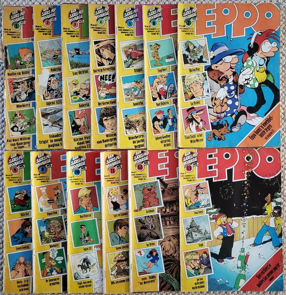 Eppo jaargang 1975 stripbladen, Gelezen, Complete serie of reeks, Europa, Ophalen of Verzenden