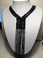 Zwarte kraaltjes ketting (Indonesie), Verzenden, Nieuw, Zwart, Overige materialen