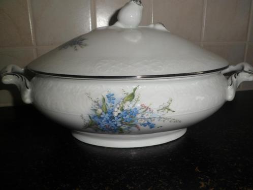 Dekschalen, 1 met deksel, 2 zonder deksel, verzilverde rand, Huis en Inrichting, Keuken | Servies, Nieuw, Compleet servies, Overige stijlen