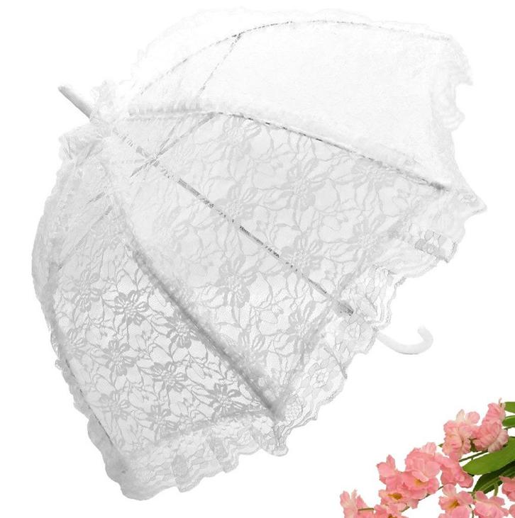 Zeer mooie witte kante deluxe bydemeyer paraplu., Sieraden, Tassen en Uiterlijk, Paraplu's, Nieuw, Wit, Ophalen of Verzenden
