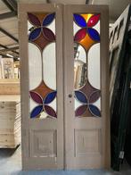 Prachtige 19e eeuwse deuren met geëtst glas / 8 sets., Ophalen