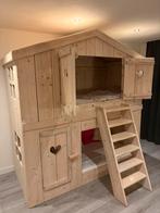 Houten huisjesbed met 2 slaapplekken, Kinderen en Baby's, Kinderkamer | Stapelbedden en Hoogslapers, Ophalen, Gebruikt, Stapelbed