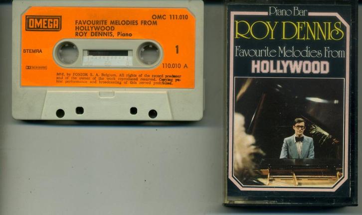Roy Dennis Piano Bar Hollywood 24 nrs cassette ZGAN, Cd's en Dvd's, Cassettebandjes, Zo goed als nieuw, Origineel, 1 bandje, Ophalen of Verzenden