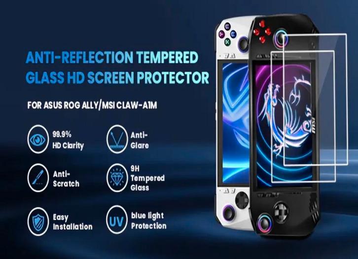 Screen Protector voor MSI Claw of Asus Rog Ally, Spelcomputers en Games, Spelcomputers | Overige Accessoires, Nieuw, Ophalen of Verzenden