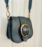 Polo Ralph Lauren leren saddle bag met goudkleurige gesp, Ophalen of Verzenden, Zo goed als nieuw, Zwart, Schoudertasje