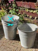 Diverse maten kwaliteit zink plantenteil emmers, Minder dan 30 cm, Minder dan 60 cm, Zo goed als nieuw, Metaal