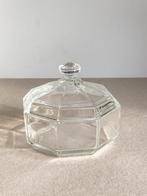 Glazen Arcoroc france bonbonnière potje met deksel achthoek, Ophalen of Verzenden