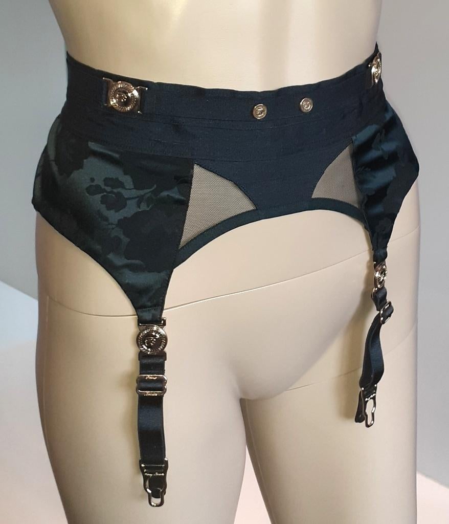 Jarretelgordel Jarretel zwart met bloemen Honey Birdette XS, Verzenden, Zwart, Overige typen