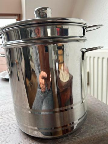 Asperge/pasta pan met inzet en glazen deksel - 21cm beschikbaar voor biedingen