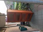 Noten houten kast, Ophalen, Gebruikt, Glas, Minder dan 150 cm