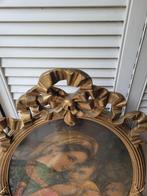 Antieke Franse striklijst met glas zeer groot, Antiek en Kunst, Ophalen