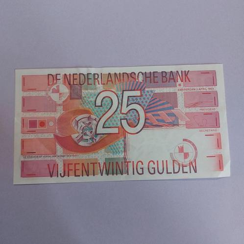 25 gulden biljet Roodborstje 1989 in PR, Postzegels en Munten, Bankbiljetten | Nederland, Los biljet, 25 gulden, Ophalen of Verzenden