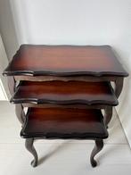 3 Koloniale Tafeltjes - Nesting Tables, Huis en Inrichting, Tafels | Bijzettafels, Ophalen, Minder dan 45 cm, Minder dan 55 cm