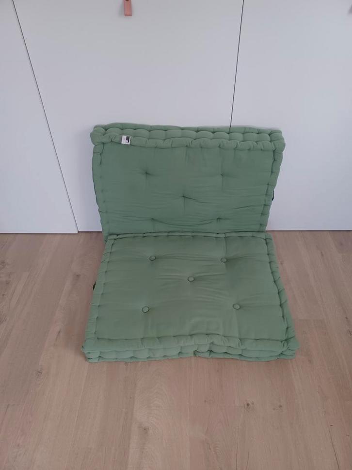 Groene pallet kussens, Huis en Inrichting, Woonaccessoires | Kussens, Zo goed als nieuw, Groen, Ophalen