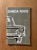 Instruktieboekje Simca 1000 uitgave 1975 Chrysler Franse, Ophalen of Verzenden