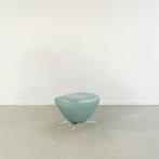 1x Leolux Caruzzo Voetenbank Turquoise Leer - Chroom