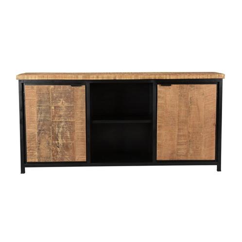 dressoir 2 deurs  massief Mango metaal aanbieding spot prijs, Huis en Inrichting, Kasten | Ladekasten, Nieuw, Minder dan 100 cm