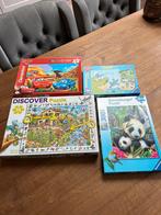 4 kinderpuzzels o.a. van de Smurfen en Cars, Ophalen of Verzenden, Meer dan 50 stukjes, Zo goed als nieuw