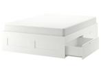 Bed ikea brimnes 160 x 200, Ophalen, Wit, Tweepersoons, Zo goed als nieuw