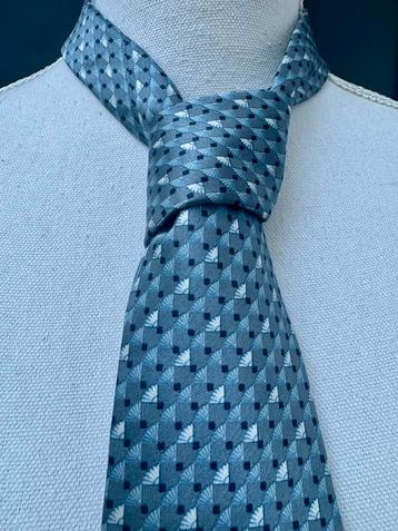 Originele authentieke Lanvin blauwe 100% zijden stropdas beschikbaar voor biedingen