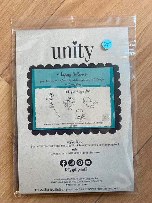 Unity stamps stempel set happy places, Hobby en Vrije tijd, Stempelen, Zo goed als nieuw, EZ-mounted stempel, Ophalen of Verzenden