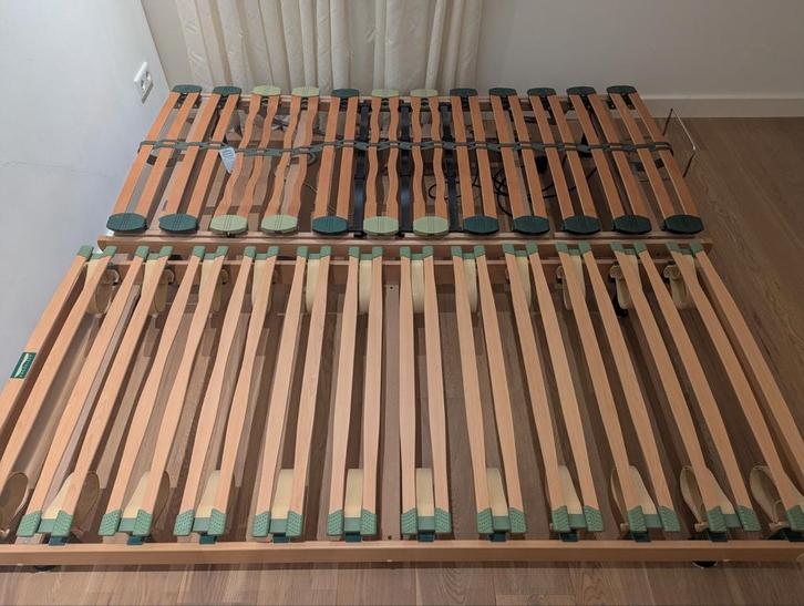 2 Lattenbodems: Ergosleep & Verstelbaar, Huis en Inrichting, Slaapkamer | Matrassen en Bedbodems, Gebruikt, Bedbodem, 90 cm, 200 cm