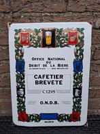 Origineel emaillebord brevet cafetier (emaillerie belge), Ophalen of Verzenden, Nieuw, Reclamebord, Plaat of Schild, Overige merken