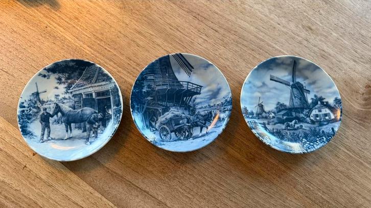 Vintage Delfts Blauwe Wandbordjes Set - Ter Steege, Antiek en Kunst, Antiek | Schalen, Ophalen of Verzenden