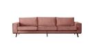Oudroze velvet bank 4-zits bank, Ophalen, 250 tot 300 cm, 100 tot 125 cm, Zo goed als nieuw