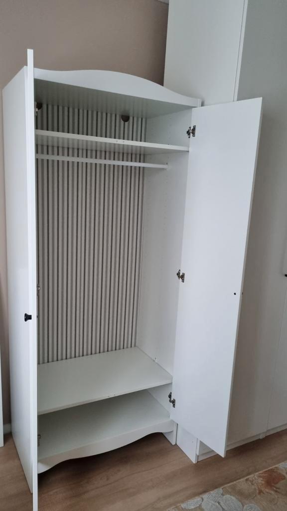 Ikea SMÅGÖRA Kinderkledingkast - Wit - 80x50x187 cm, Huis en Inrichting, Kasten | Kledingkasten, Zo goed als nieuw, 150 tot 200 cm