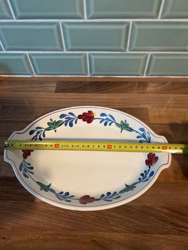 Boerenbont Serveerschaal 31cm, Huis en Inrichting, Woonaccessoires | Schalen en Manden, Gebruikt, Schaal, Ovaal, Porselein of Keramiek