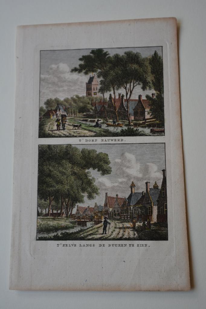 RAUWERD 'T DORP FRIESLAND KOPERGRAVURE 1786/92 BULTHUIS E79, Antiek en Kunst, Kunst | Etsen en Gravures, Verzenden