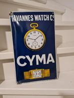 Cyma emaille bord, Huis en Inrichting, Woonaccessoires | Klokken, Ophalen of Verzenden, Zo goed als nieuw, Wandklok