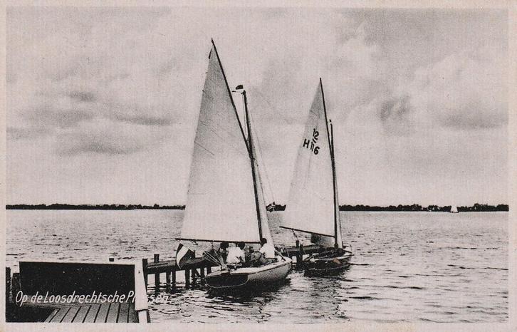 00076 Loosdrecht - Op de Loosdrechtsche Plassen - gel. 1942, Verzamelen, Ansichtkaarten | Nederland, Gelopen, Noord-Holland, 1940 tot 1960