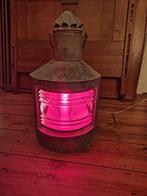 Antieke scheepslantaarn BAKBOORD – Groot, rood glas, Ophalen