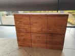 Houten blok bijzettafel, Ophalen, Minder dan 55 cm, Gebruikt, Rechthoekig
