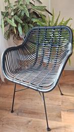 Eetkamerstoel Julan - rotan - zwart Leen en Bakker, Huis en Inrichting, Stoelen, Ophalen, Zo goed als nieuw, Zwart, Eén