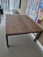 Robuuste eikentafel met stalen poten, Huis en Inrichting, Ophalen