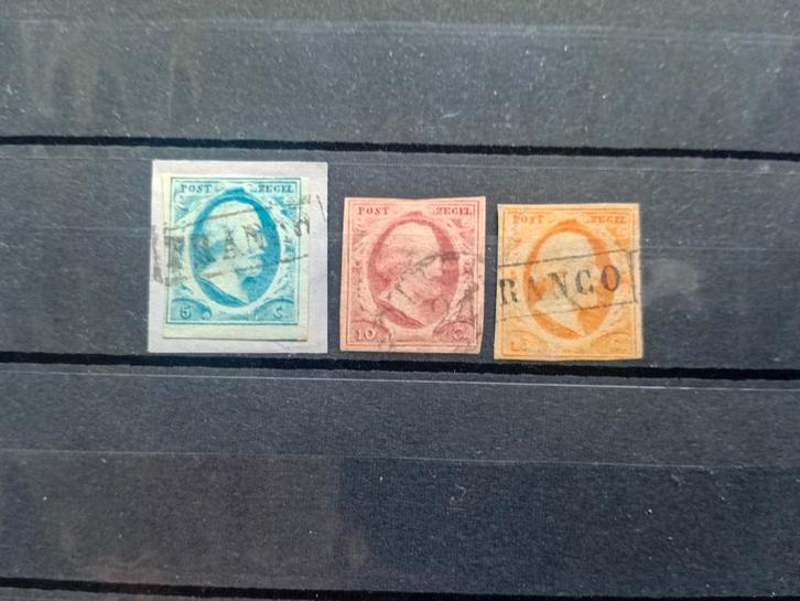 Nederland Willem III, NVPH 1 t/m 3, 1852, Postzegels en Munten, Postzegels | Nederland, Gestempeld, T/m 1940, Verzenden