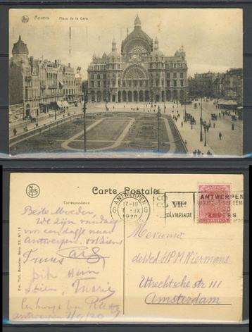 Anvers Antwerpen 1920 Stationsplein Ansichtkaart 935b jdu beschikbaar voor biedingen